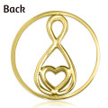 Back view of the gold infinity Diamonte insert