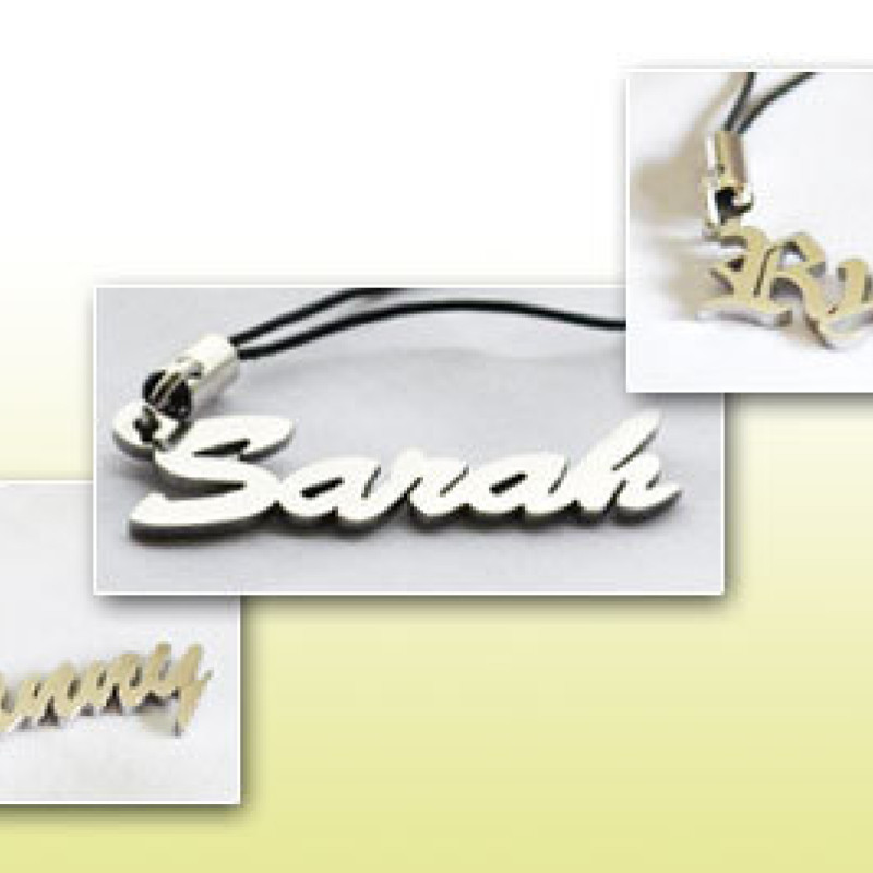 Neatie personalised name charm for a mobile phone