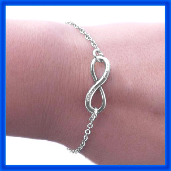 Personalised Neatie Infinity Bracelet/Anklet - Sterling Silver Personalised Neatie Infinity Bracelet/Anklet - Sterling Silver