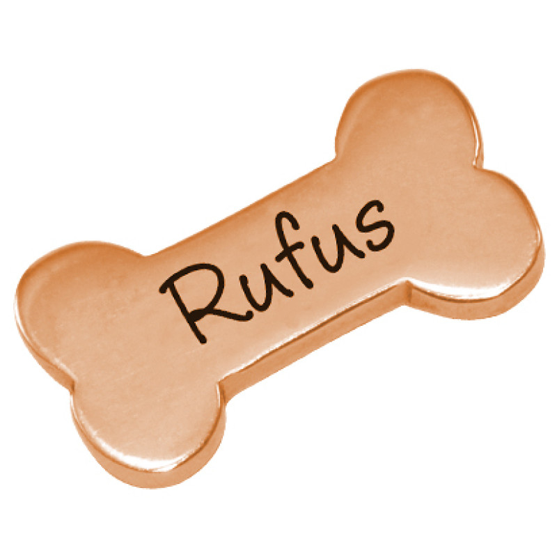 Rose Gold Paw Bone Charm Rose gold dog bone charm with paw detail