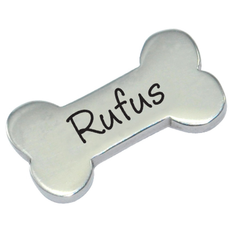 Personalised Dog Bone Charm Personalised dog bone charm with paw detail