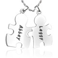 Two-piece personalised puzzle necklace