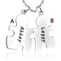 Two-piece personalised puzzle necklace