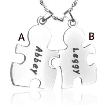 Personalised Puzzle Necklace - Sterling Silver