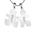 Two-piece personalised puzzle necklace