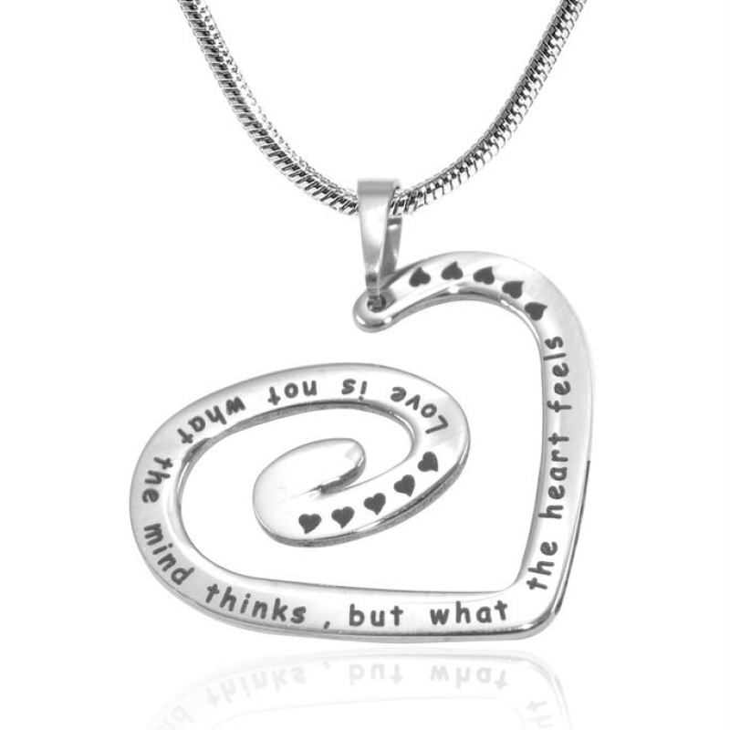 Personalised Swirls of My Heart Necklace - Sterling Silver Personalised Swirls of My Heart Necklace in sterling silver