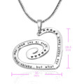 Personalised Swirls of My Heart Necklace Measurements Personalised Swirls of My Heart Necklace measurement image