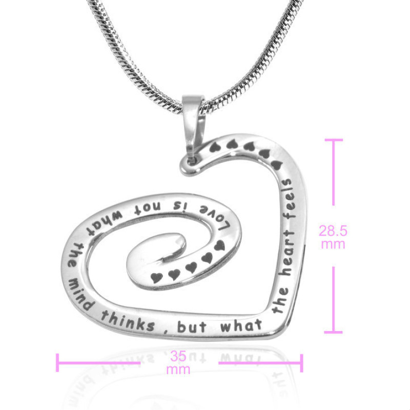 Personalised Swirls of My Heart Necklace Measurements Personalised Swirls of My Heart Necklace measurement image