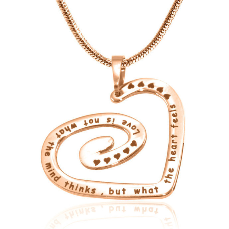 Personalised Swirls of My Heart Necklace - 18ct Rose Gold Plated Personalised Swirls of My Heart necklace in rose gold plating