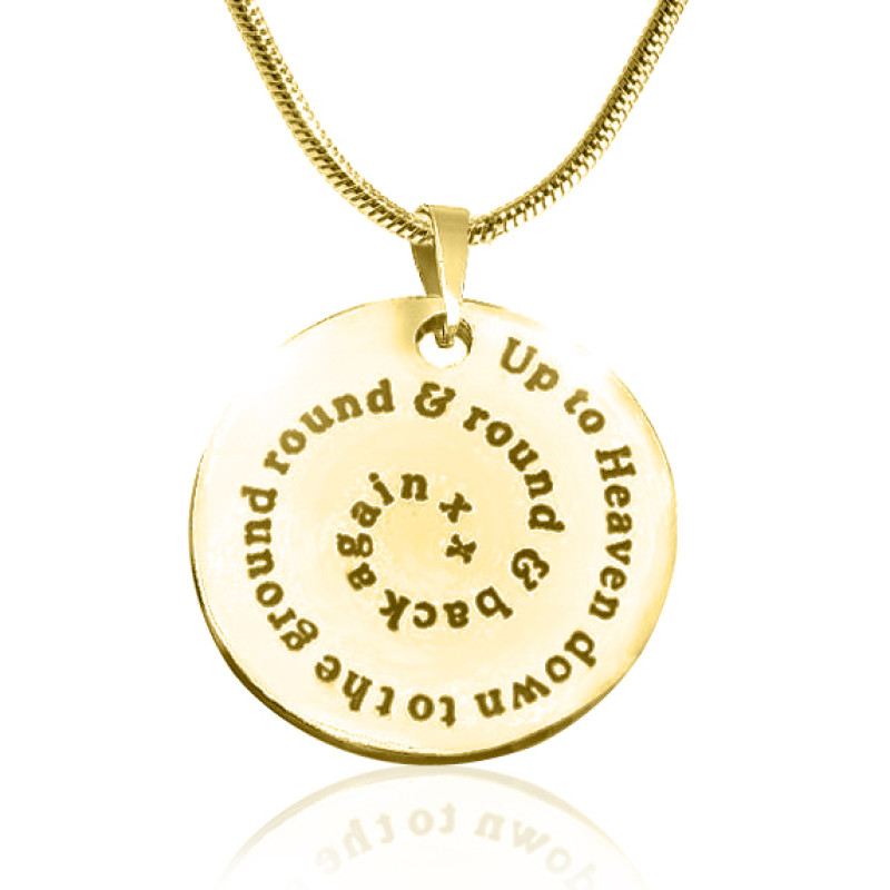 Personalised Swirls of Time Disc Necklace Personalised Swirls of Time disc necklace in a gold finish