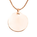 Personalised Swirls of Time disc necklace in rose gold tone