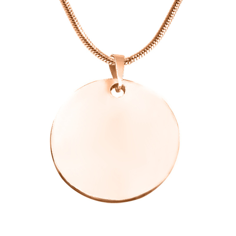 Personalised Swirls of Time disc necklace in rose gold tone