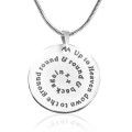 Personalised Swirls of Time Disc Necklace Personalised Swirls of Time disc necklace in sterling silver