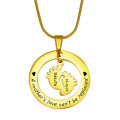 Personalised single feet necklace in gold-tone finish
