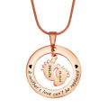 Single Feet necklace design in a rose gold-tone finish