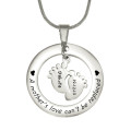 Personalised Single Feet 18mm necklace shown in silver