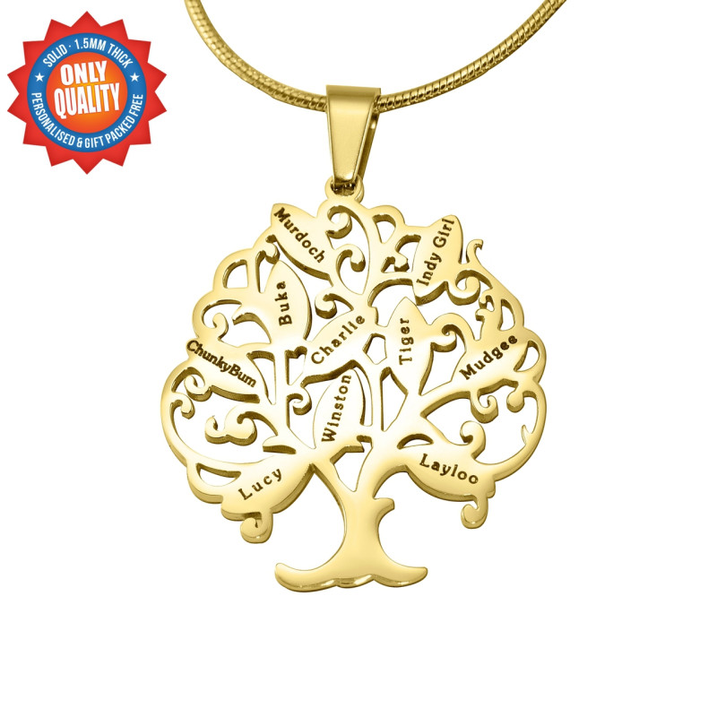 Personalised Tree of My Life Necklace in Gold Personalised Tree of My Life Necklace in gold