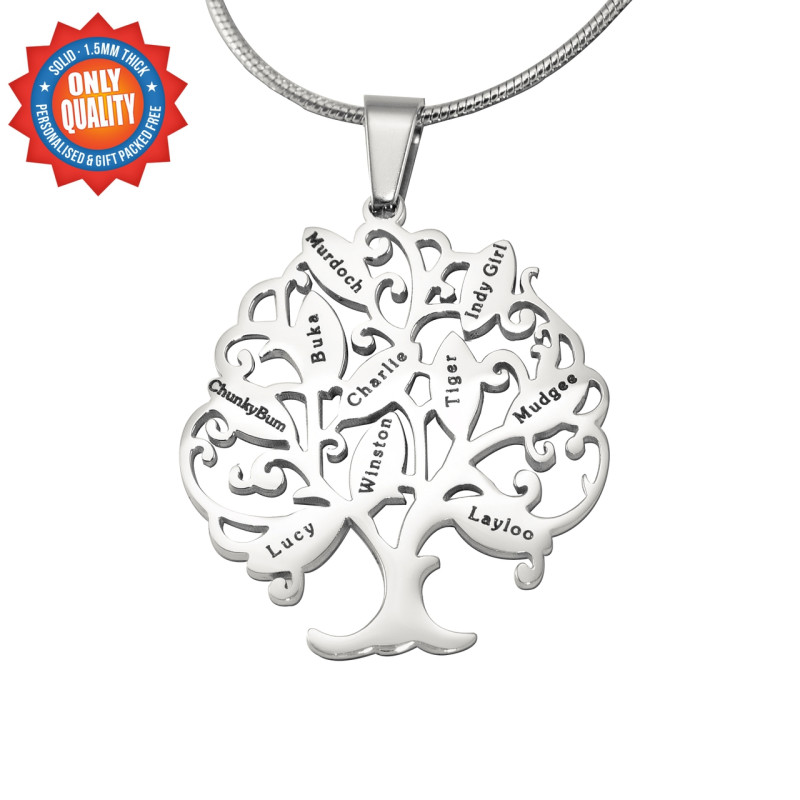 Personalised Tree of My Life necklace in sterling silver