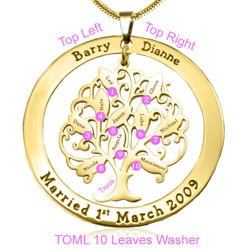 Tree of My Life Washer Necklace Product View Personalised Tree of My Life washer necklace product view