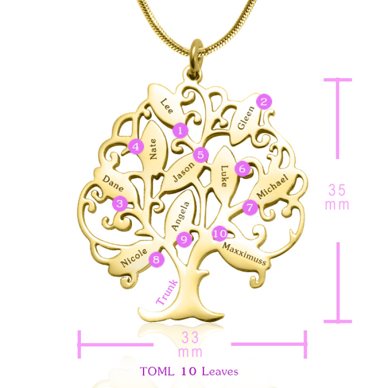 Gold Personalised Tree of My Life Necklace Gold Personalised Tree of My Life Necklace