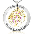 Close view of the personalised Tree of Life washer pendant