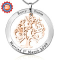 Personalised Tree of My Life washer pendant with a rose gold tree design