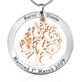 Personalised Tree of My Life washer pendant with rose gold tree