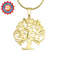 Personalised Tree of My Life necklace in gold finish