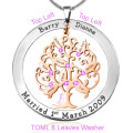 Personalised Tree of My Life Washer 8 two-tone rose gold tree pendant