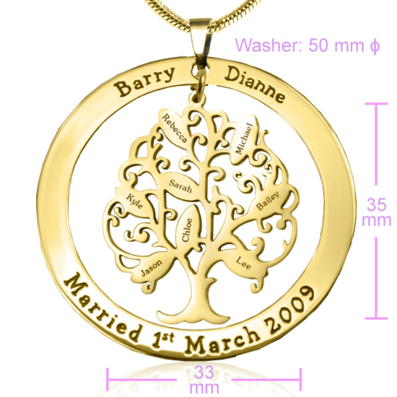 Personalised Tree of My Life Washer 8 Necklace Personalised Tree of My Life Washer 8 necklace product image