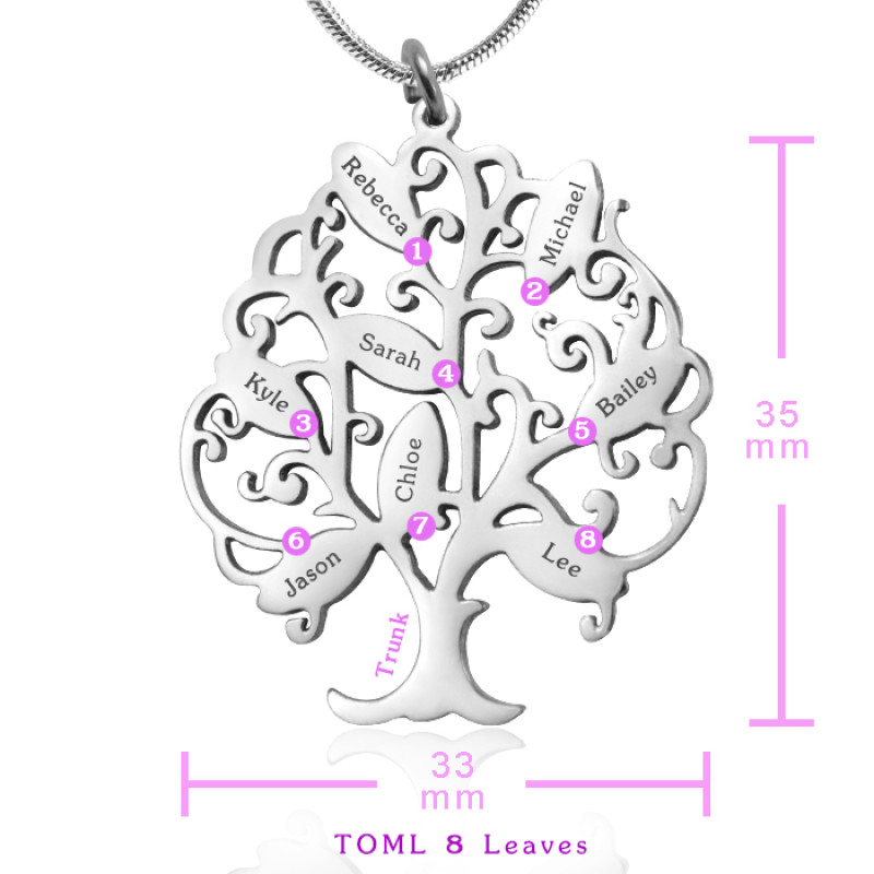 Personalised Tree of My Life Necklace Alternate View Alternate view of the Personalised Tree of My Life sterling silver necklace