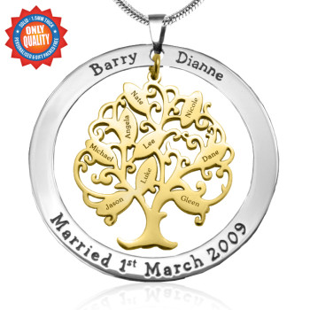 Personalised Tree of My Life Washer 9 - Two Tone - Gold Tree