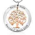 Personalised Tree of My Life Washer 9 two-tone rose gold tree pendant