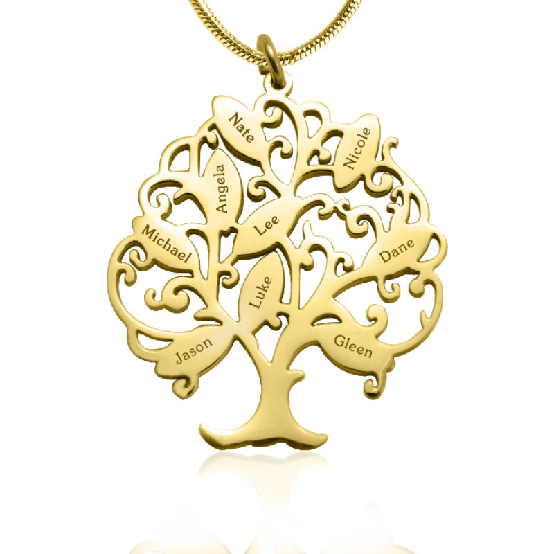 Tree of My Life Necklace in Gold Personalised Tree of My Life Necklace 9 in gold finish