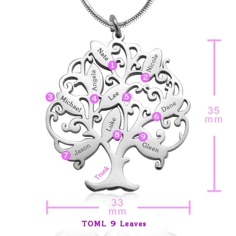 Personalised Tree of My Life Necklace Alternate View Alternate view of the Personalised Tree of My Life sterling silver necklace