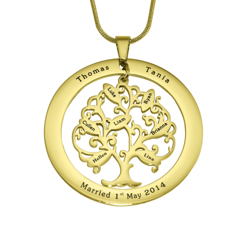 Personalised Tree of My Life Washer 7 Gold Pendant Personalised Tree of My Life Washer 7 gold pendant