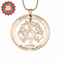 Personalised Tree of My Life Washer Necklace Personalised Tree of My Life washer necklace in rose gold plated sterling silver
