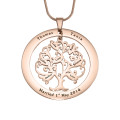 Personalised Tree of My Life Washer Pendant Personalised Tree of My Life washer pendant in rose gold