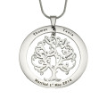 Silver Personalised Tree of My Life washer pendant