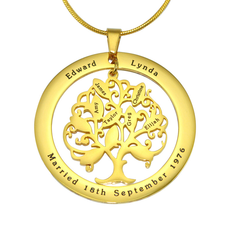 Tree of My Life Washer Necklace in Gold Finish Gold-finish Tree of My Life washer necklace
