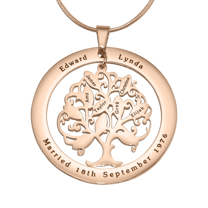 Personalised Tree of My Life Washer Pendant Close-Up Close-up of personalised Tree of My Life washer pendant