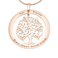 Personalised Tree of My Life washer pendant in rose gold colour