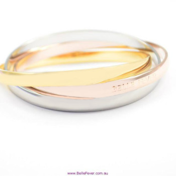 Personalised Mother Daughter Three Tone Bangle Set