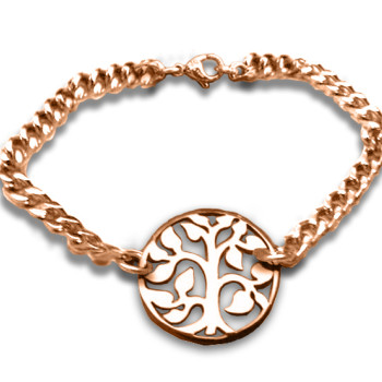 Personalised Tree Bracelet/Anklet - 18ct Rose Gold Plated