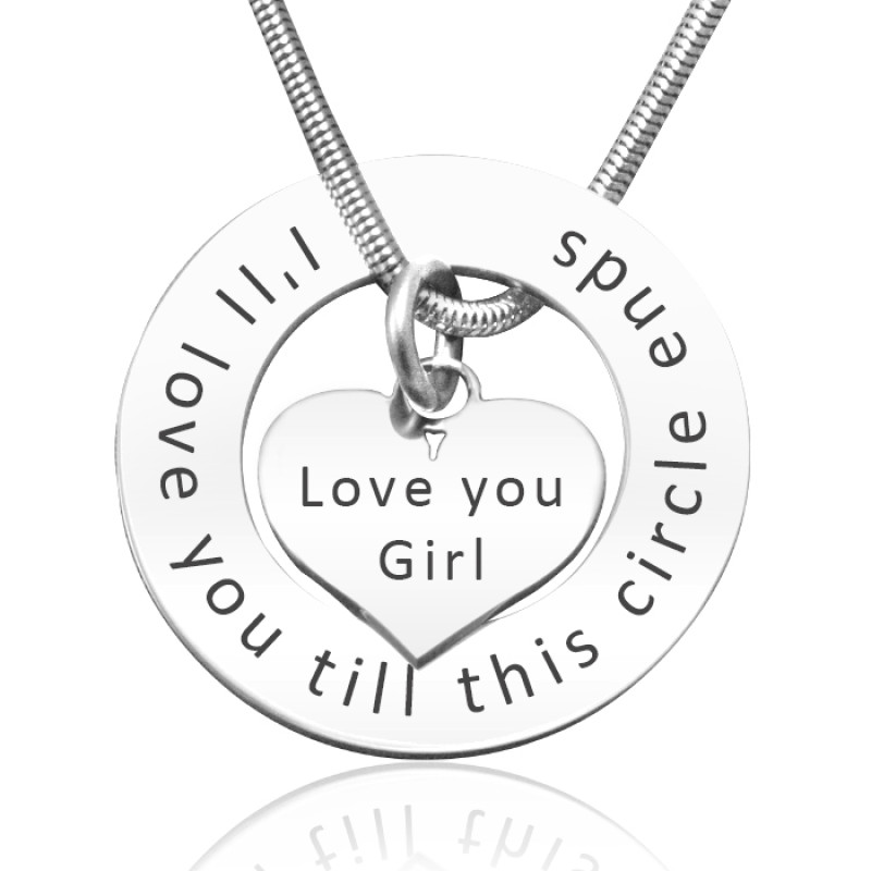 Personalised Circle My Heart Necklace Personalised Circle My Heart necklace in sterling silver
