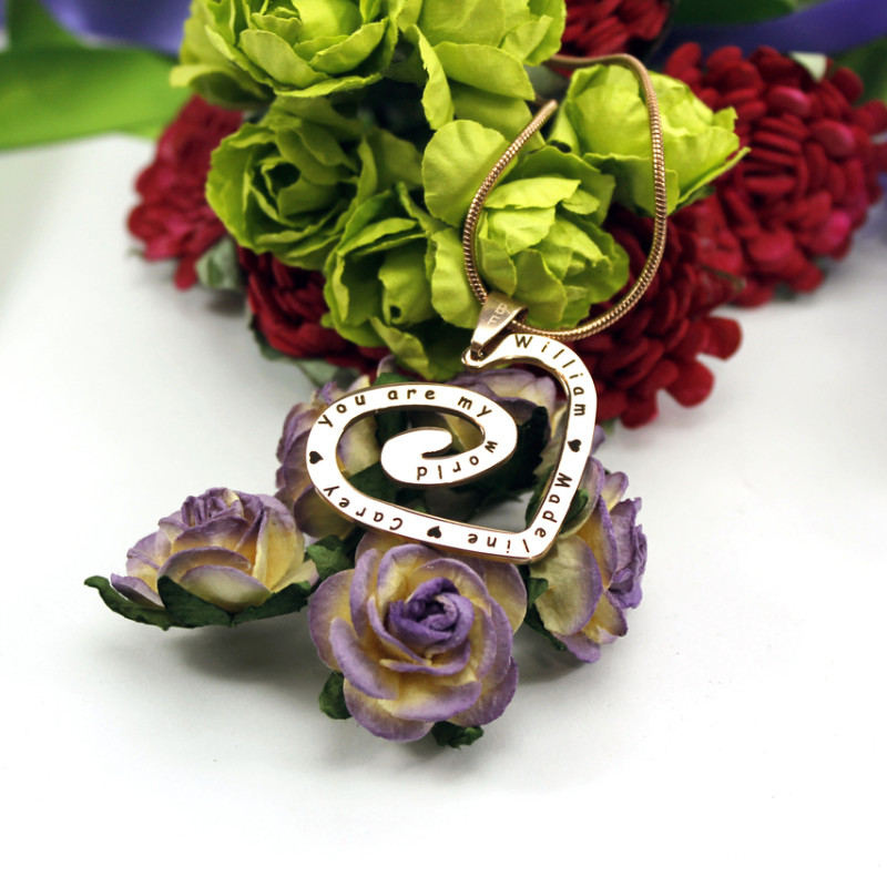 Swirls of My Heart Necklace Product View Personalised Swirls of My Heart necklace product view