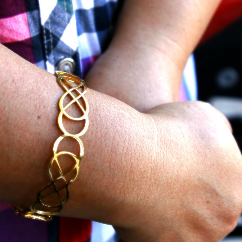 Personalised Endless Double Infinity Bangle Personalised endless double infinity bangle view