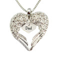 Angel Heart Necklace with Dad Inscription Personalised angel heart necklace with Dad inscription