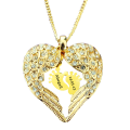 Personalised Angel Heart Necklace with Feet Insert design in gold