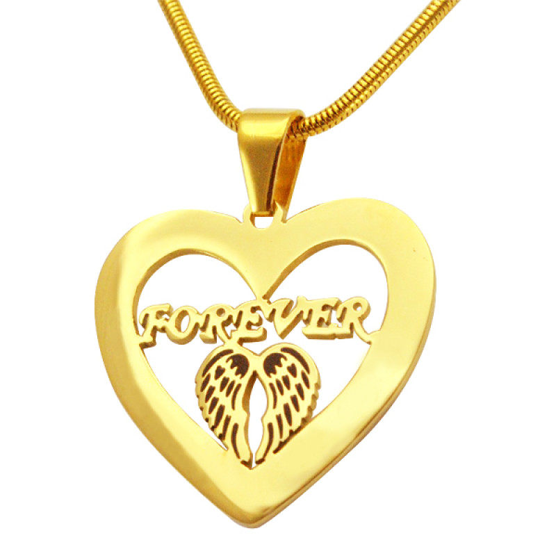 Personalised Angel in My Heart Necklace - 18ct Gold Plated Personalised Angel in My Heart necklace in 18ct gold plated sterling silver